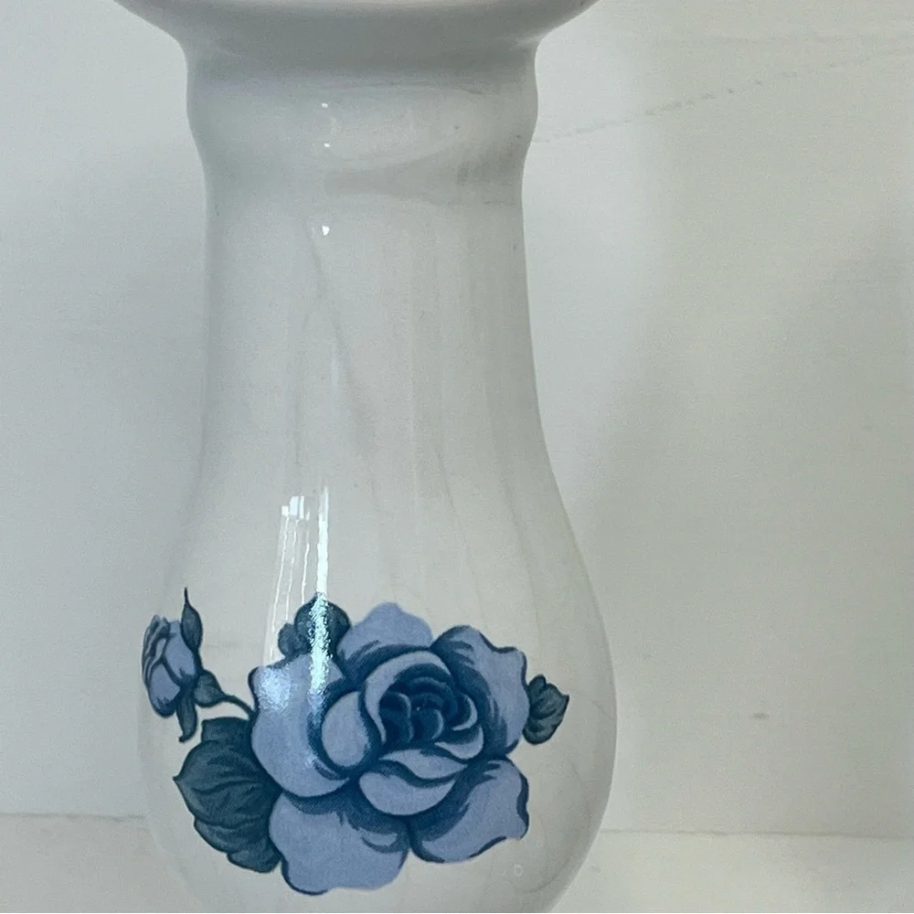 Vintage Blue Velvet 6 Inch Candlesticks by Jay Imports